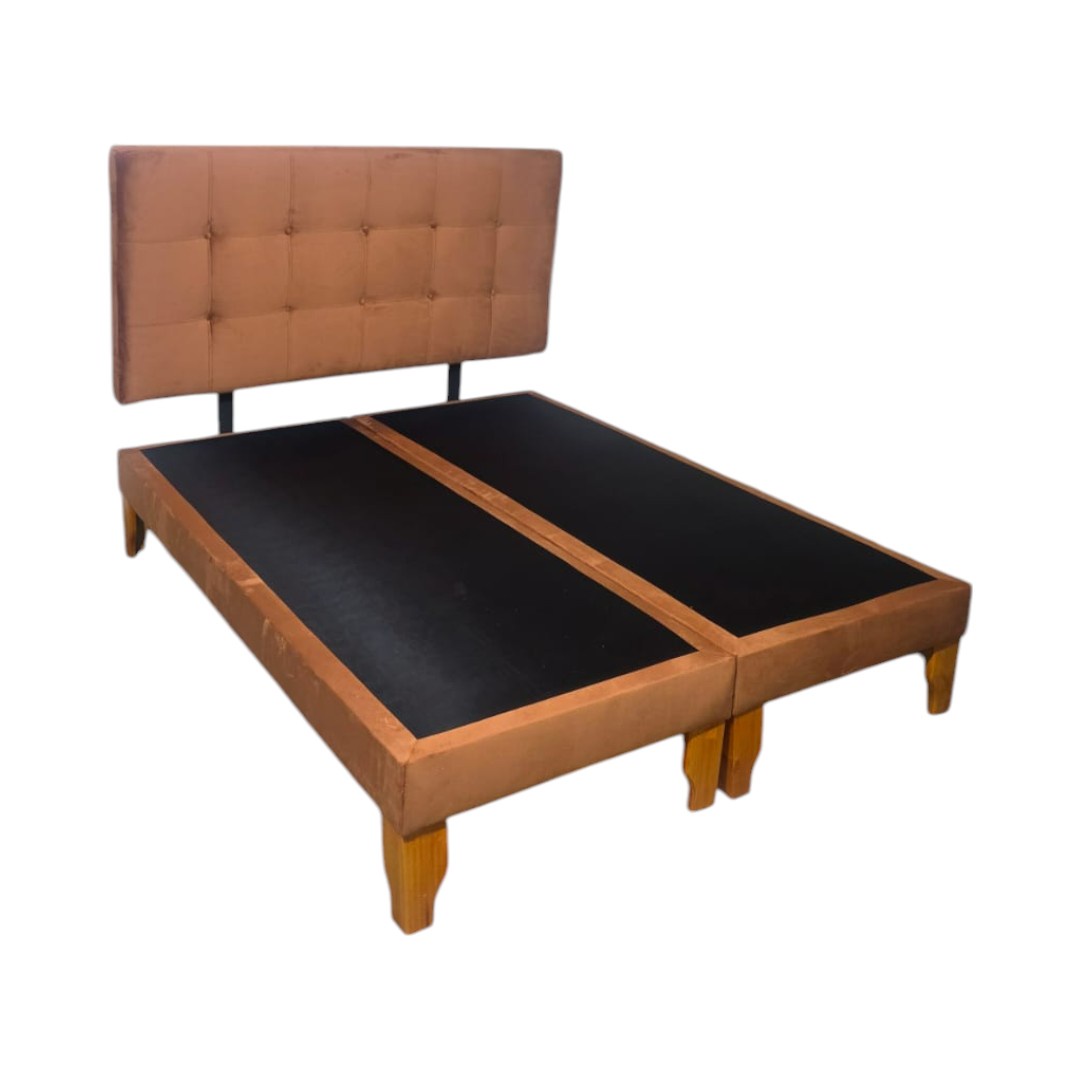 CAMA DOS PLAZAS FELPA CAMEL - 2