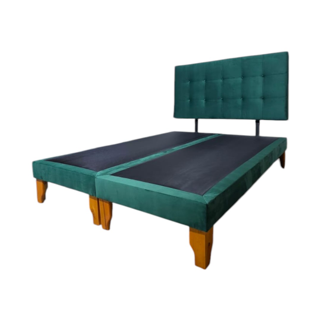 CAMA DOS PLAZAS FELPA VERDE OSCURO - 2