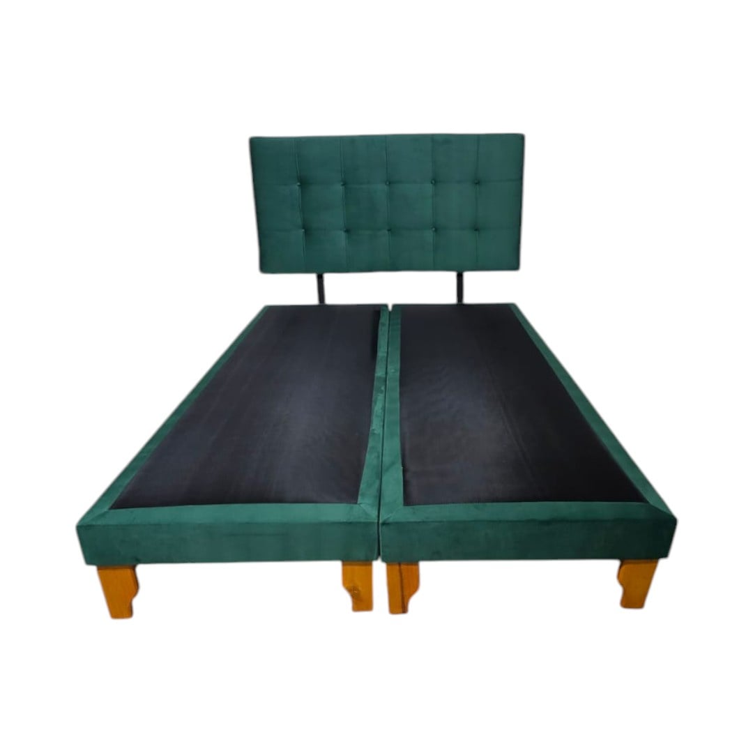 CAMA KING FELPA VERDE OSCURO - 2