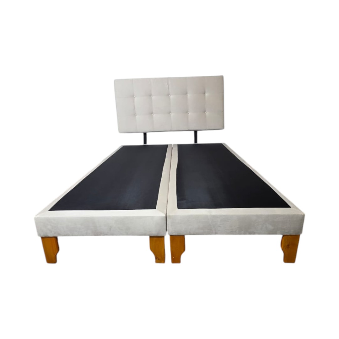 CAMA DOS PLAZAS FELPA CRUDO - 1