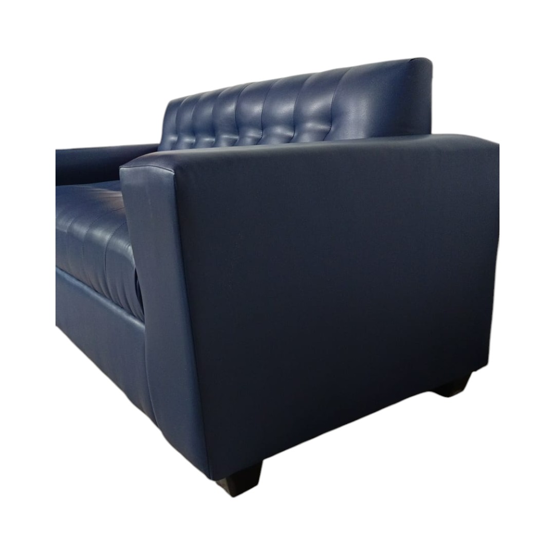 SOFA TRES CUERPOS ECOCUERO AZUL - 2