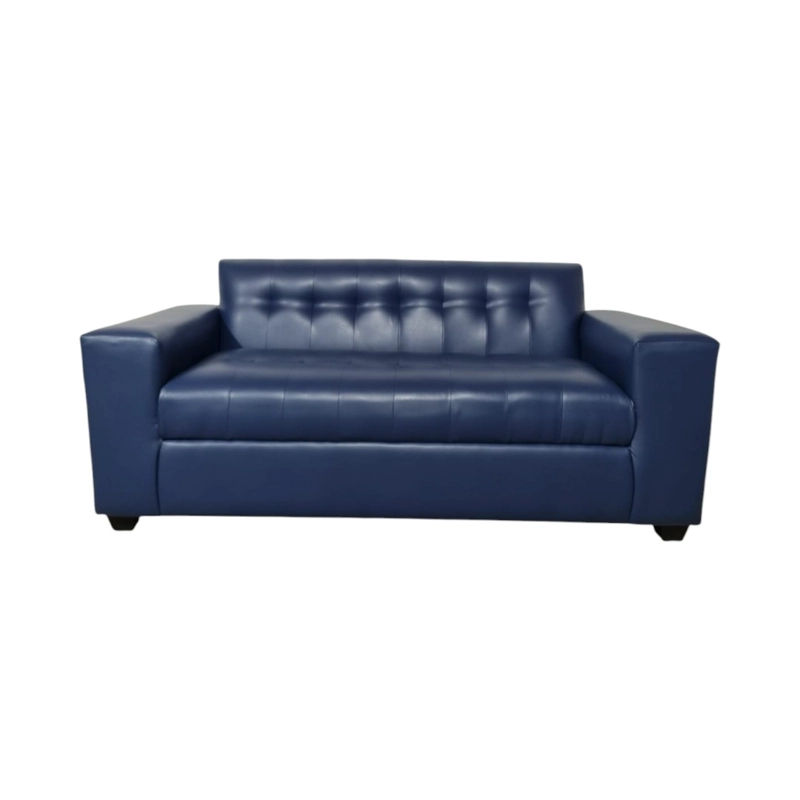 SOFA TRES CUERPOS ECOCUERO AZUL - 3