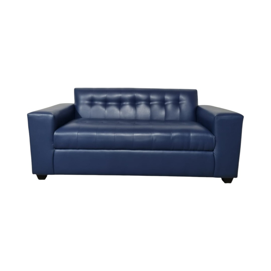 SOFA TRES CUERPOS ECOCUERO AZUL - 3