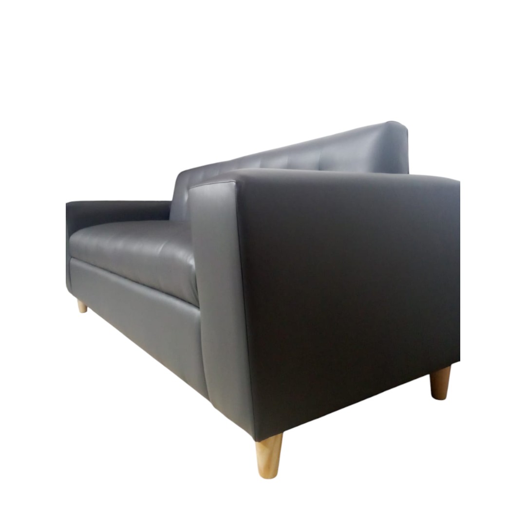 SOFA TRES CUERPOS ECOCUERO GRIS - 3