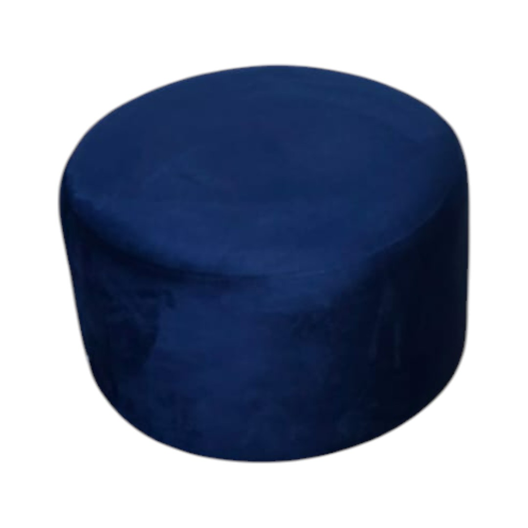 POUF REDONDO GRANDE FELPA AZUL MARINO - 2