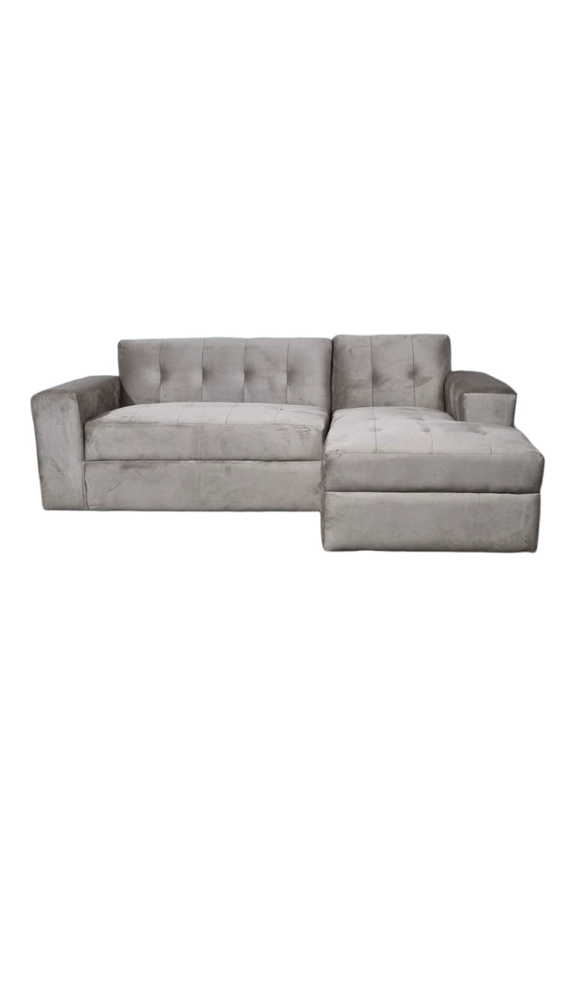 SOFA SECCIONAL FELPA BEIGE DIVAN DERECHO - 2