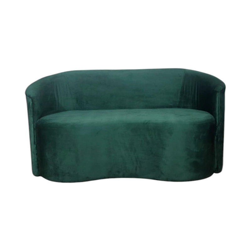SOFA CURVO FELPA VERDE OSCURO - 2