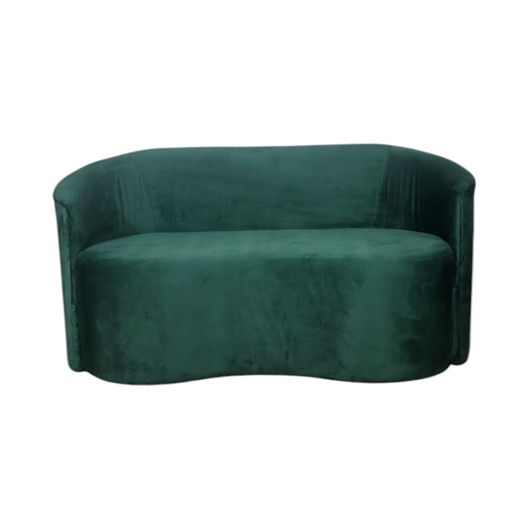 SOFA CURVO FELPA VERDE OSCURO - 2