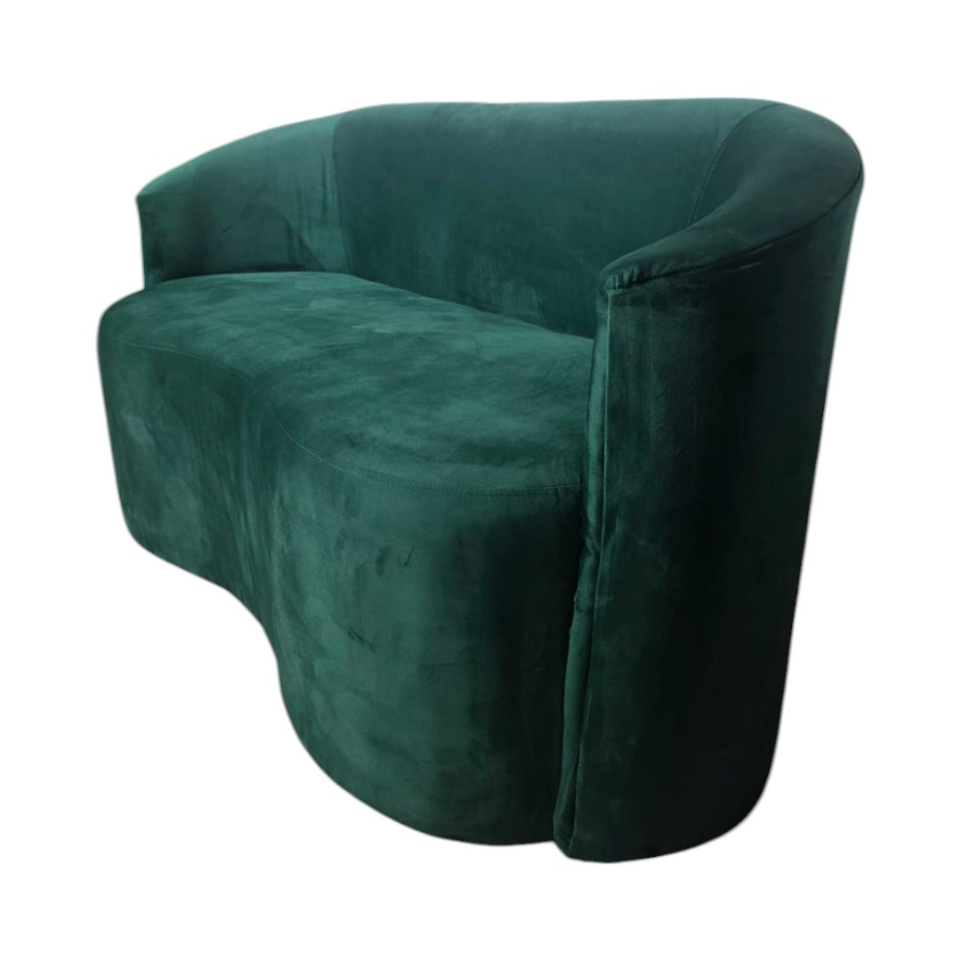 SOFA CURVO FELPA VERDE OSCURO - 3