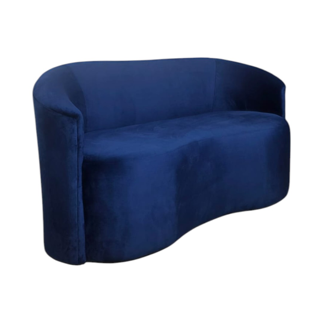SOFA CURVO FELPA AZUL MARINO - 3
