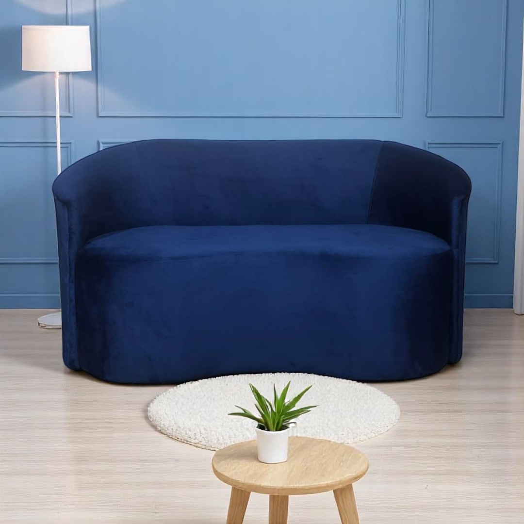 SOFA CURVO FELPA AZUL MARINO - 4