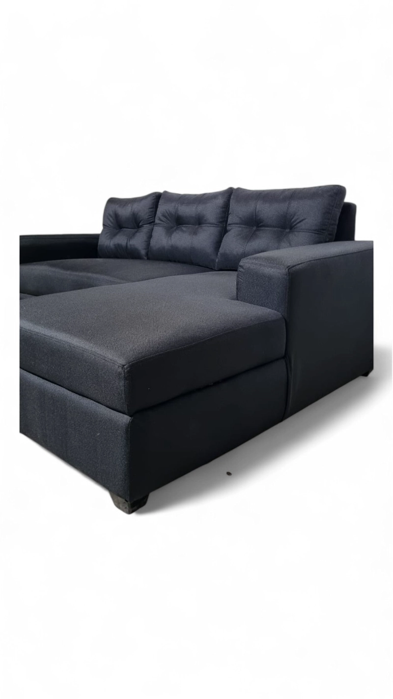 SOFA SECCIONAL KRISTINA LINO NEGRO DIVAN DERECHO - 4