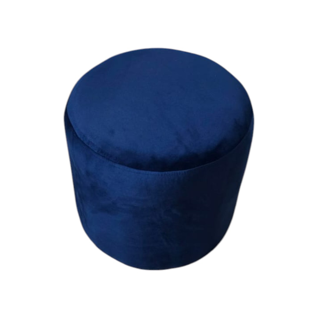 POUF REDONDO FELPA AZUL MARINO - 2
