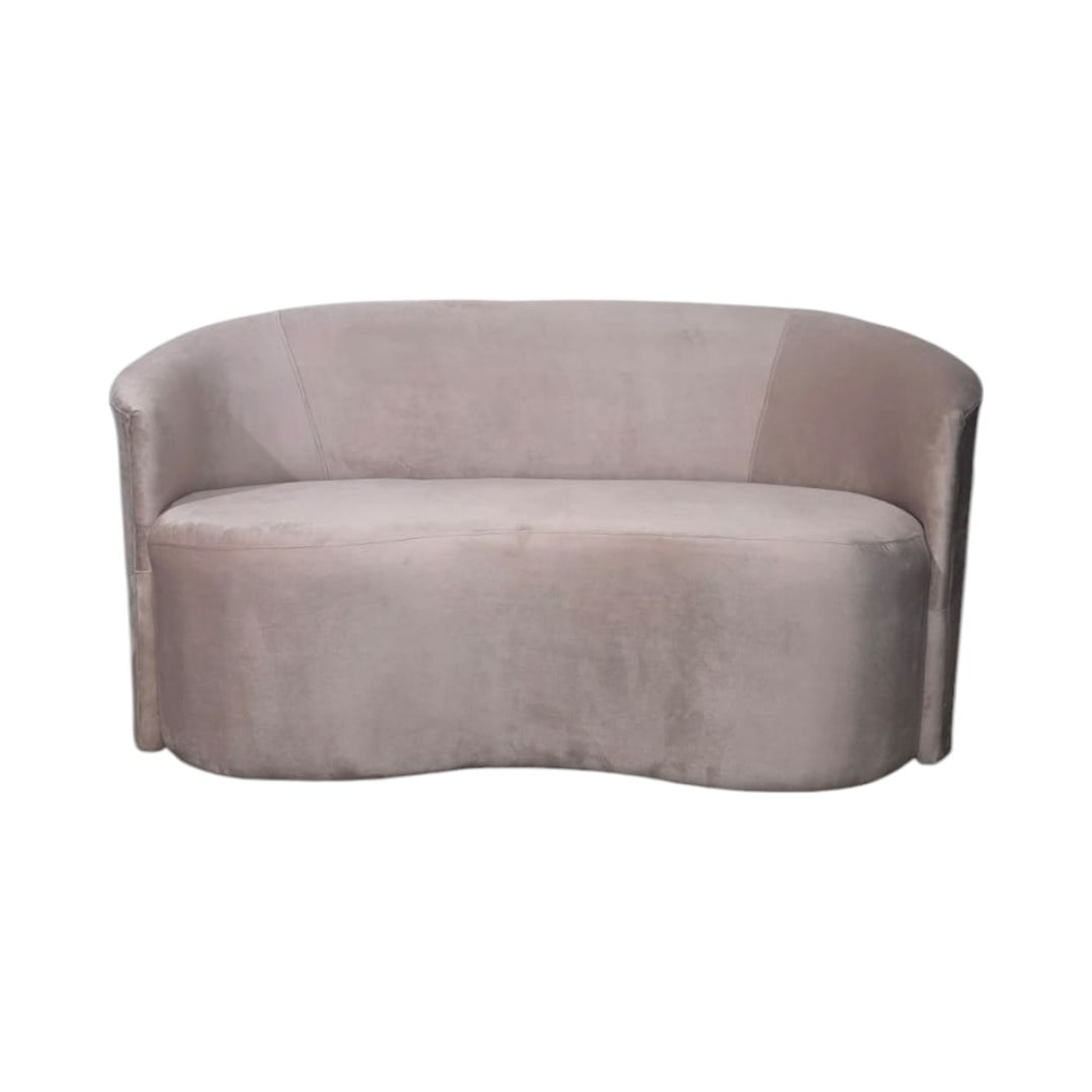 SOFA CURVO FELPA PALO ROSA - 1