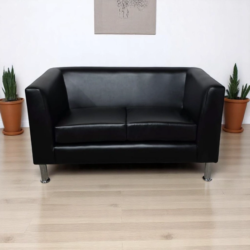 SOFA CARIBE ECOCUERO NEGRO - 3