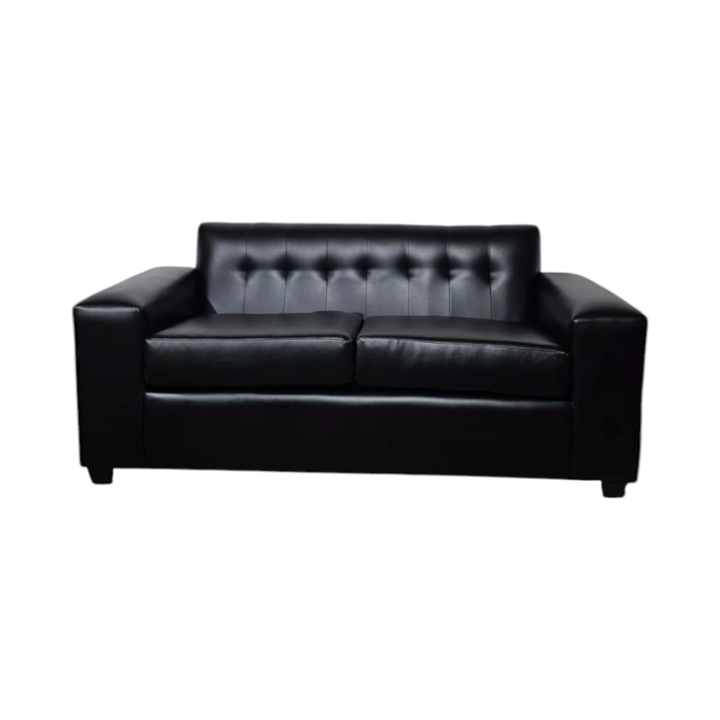 SOFA AMERICA DOS CUERPOS ECOCUERO NEGRO - 1