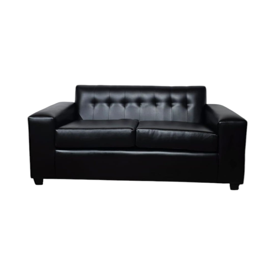 SOFA AMERICA TRES CUERPOS ECOCUERO NEGRO - 2