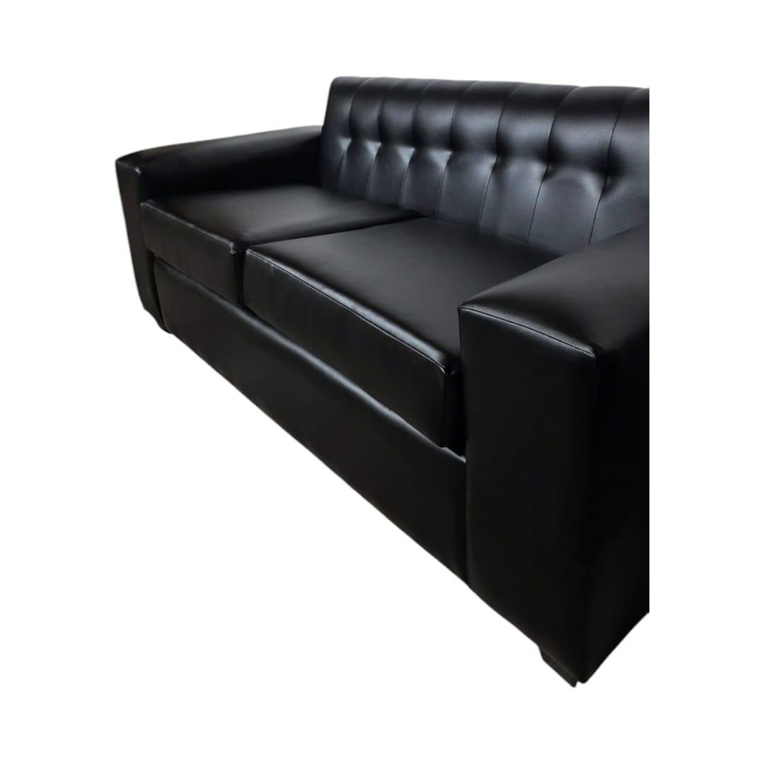 SOFA AMERICA TRES CUERPOS ECOCUERO NEGRO - 4