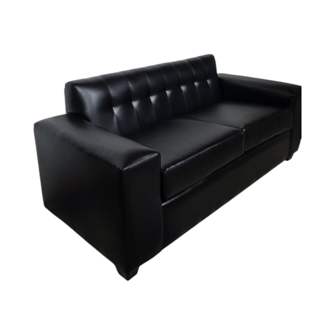 SOFA AMERICA TRES CUERPOS ECOCUERO NEGRO - 5
