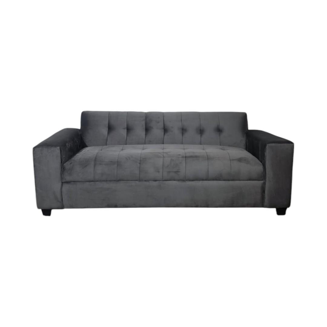 SOFA DOS CUERPOS FELPA GRIS OSCURO - 1