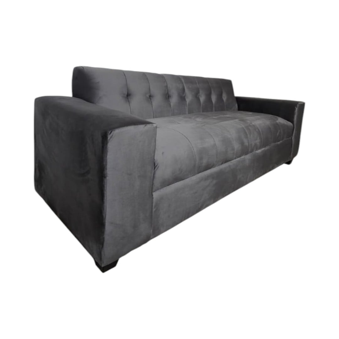 SOFA DOS CUERPOS FELPA GRIS OSCURO - 2