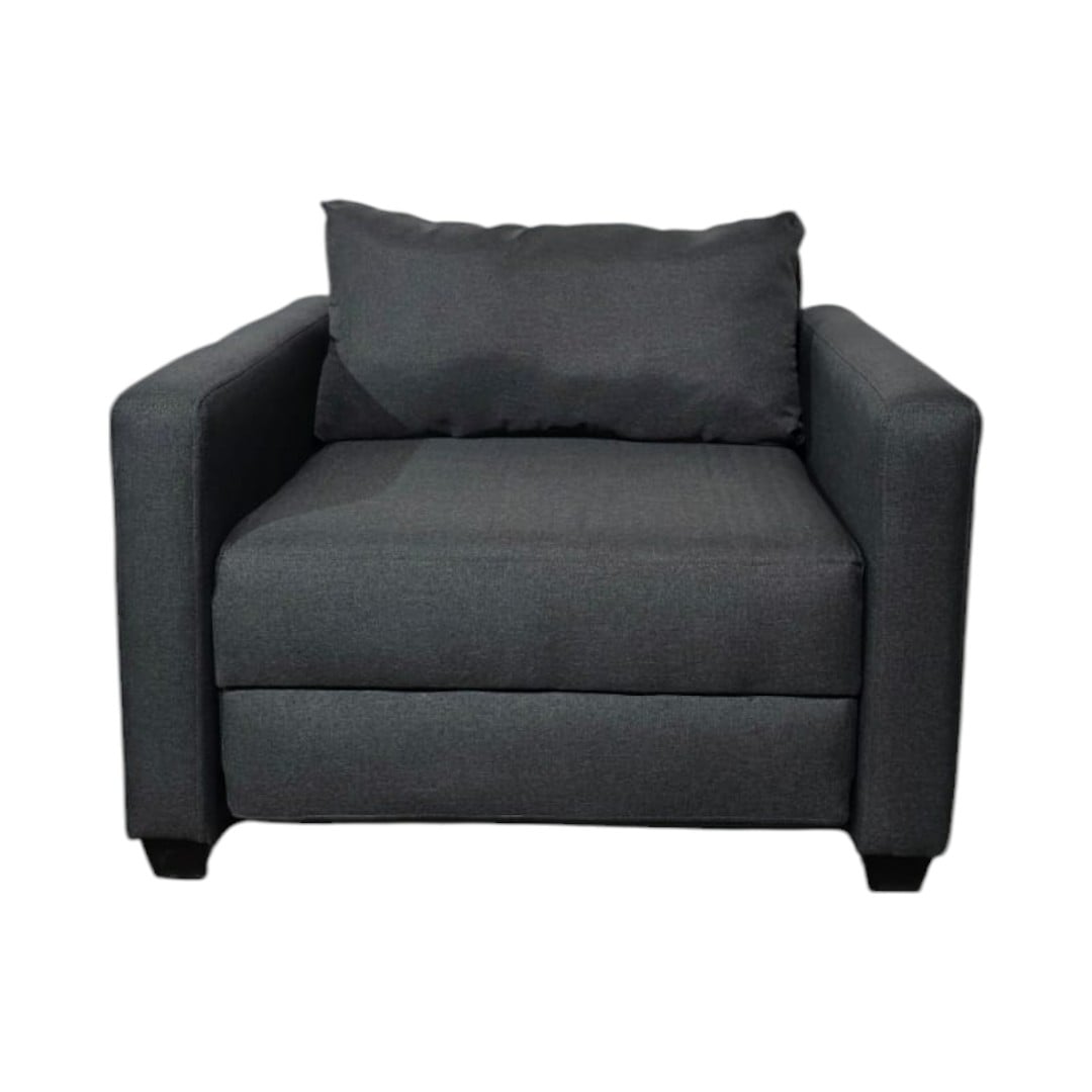 SOFA CAMA MULTIFUNCIONAL DE UN CUERPO LINO GRIS OSCURO - 1