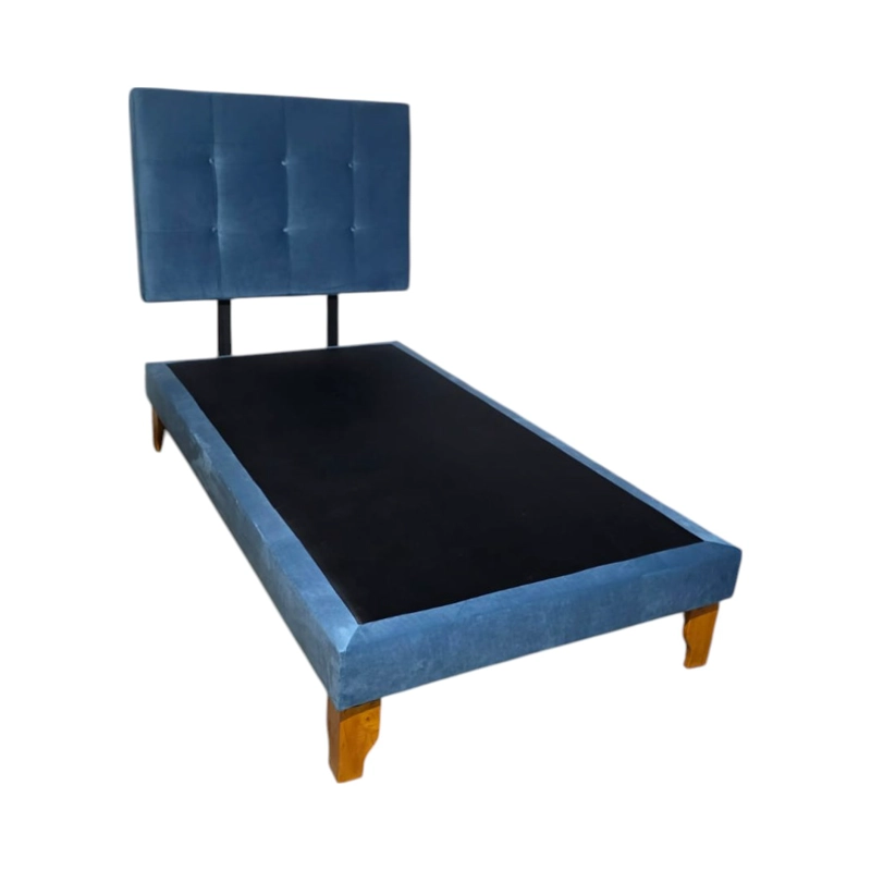 CAMA DE PLAZA FELPA AZUL JEANS - 1
