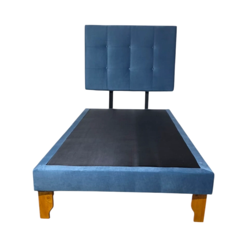 CAMA DE PLAZA Y MEDIA FELPA AZUL JEANS - 1