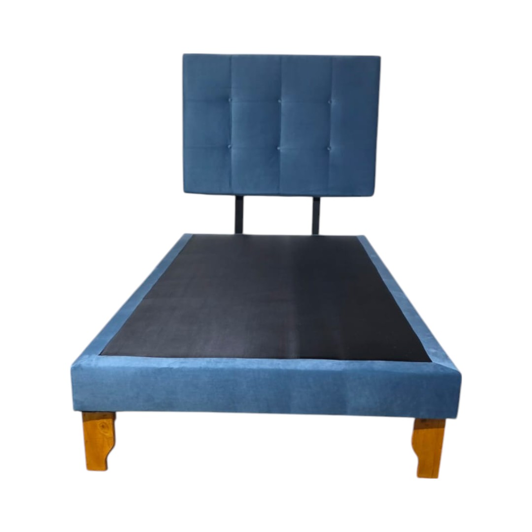 CAMA DE PLAZA Y MEDIA FELPA AZUL JEANS - 1