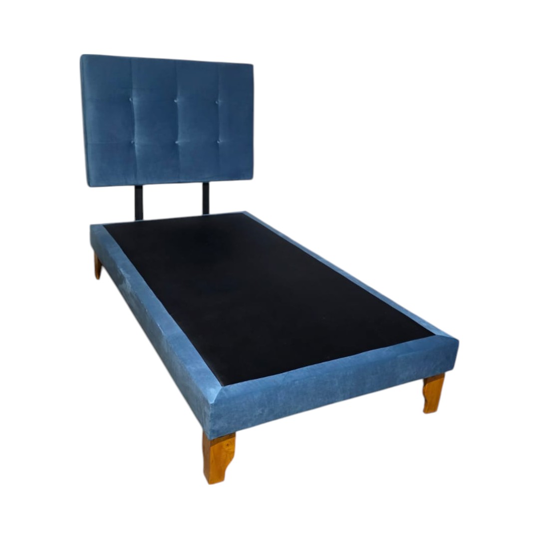 CAMA DE PLAZA Y MEDIA FELPA AZUL JEANS - 2