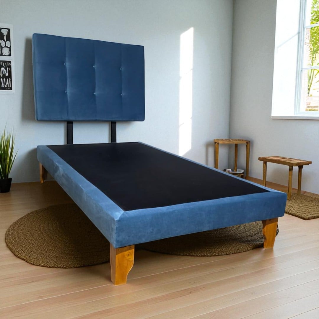 CAMA DE PLAZA Y MEDIA FELPA AZUL JEANS - 4
