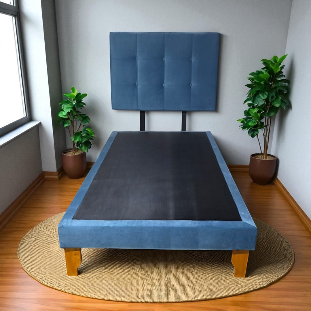CAMA DE PLAZA Y MEDIA FELPA AZUL JEANS - 5