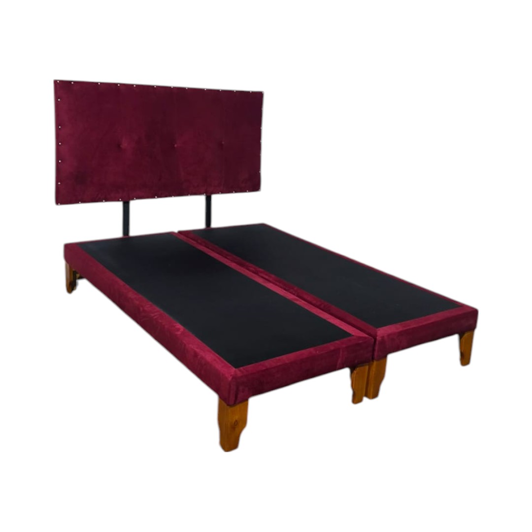 CAMA EUROPEA DOS PLAZAS FELPA BURDEO - 3