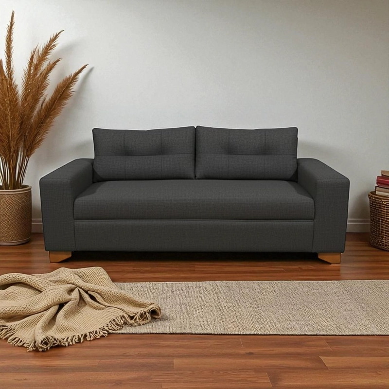 SOFA PARIS TRES CUERPOS LINO GRIS OSCURO - 3