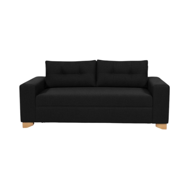 SOFA PARIS TRES CUERPOS LINO NEGRO - 1