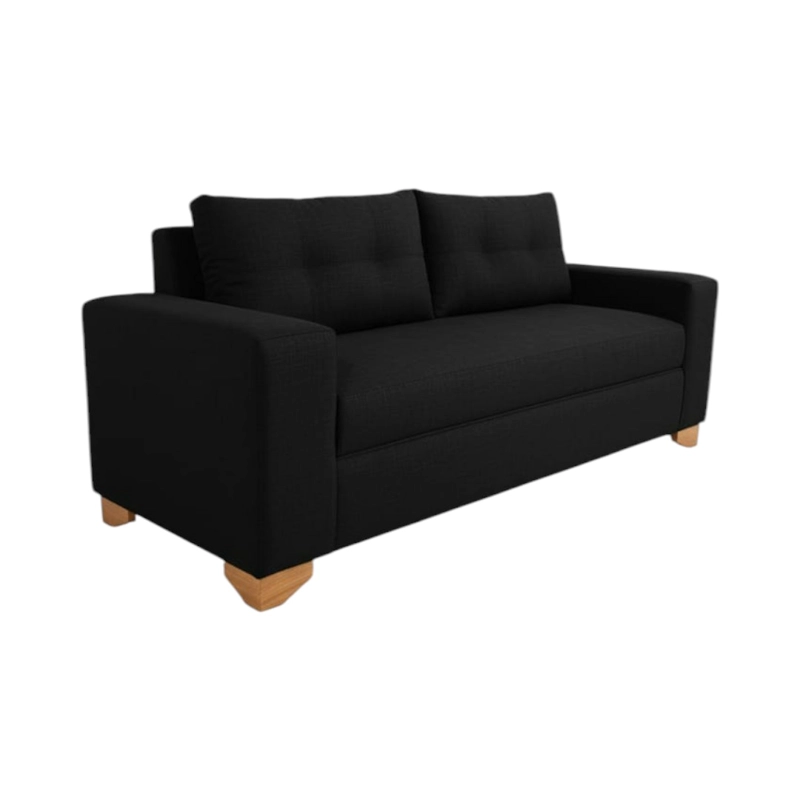 SOFA PARIS TRES CUERPOS LINO NEGRO - 2