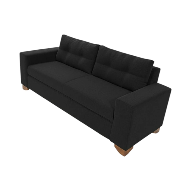 SOFA PARIS TRES CUERPOS LINO NEGRO - 3