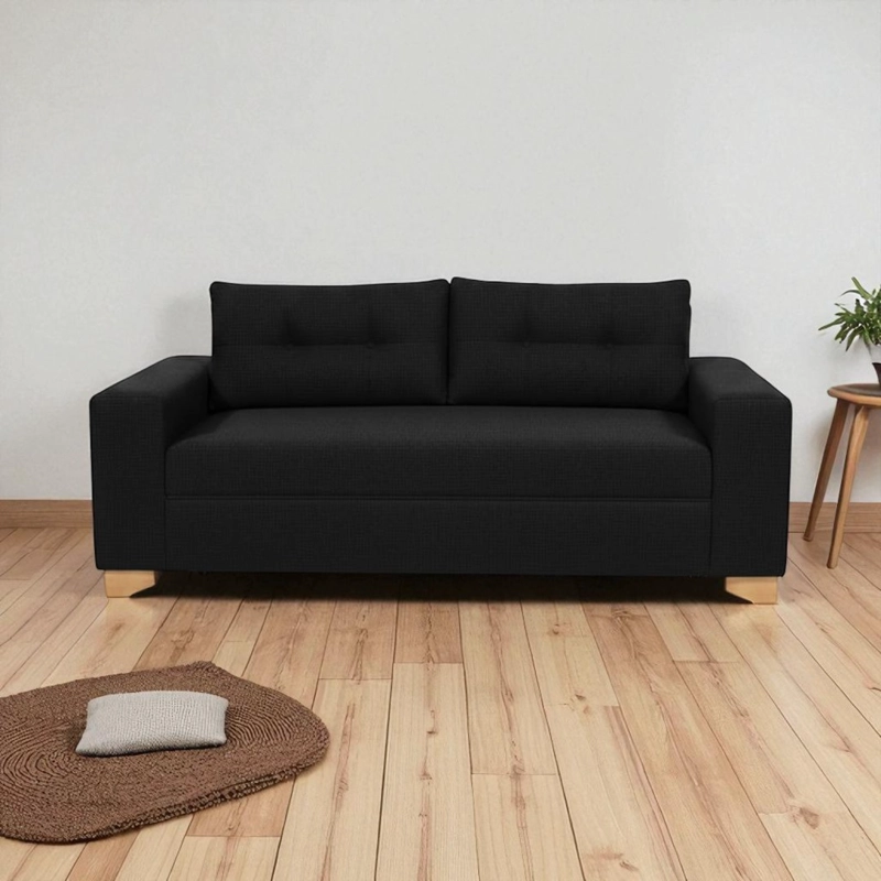 SOFA PARIS TRES CUERPOS LINO NEGRO - 4
