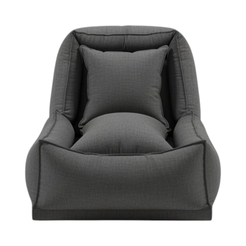 POUF BED LINO GRIS OSCURO SOFA CAMA - 1