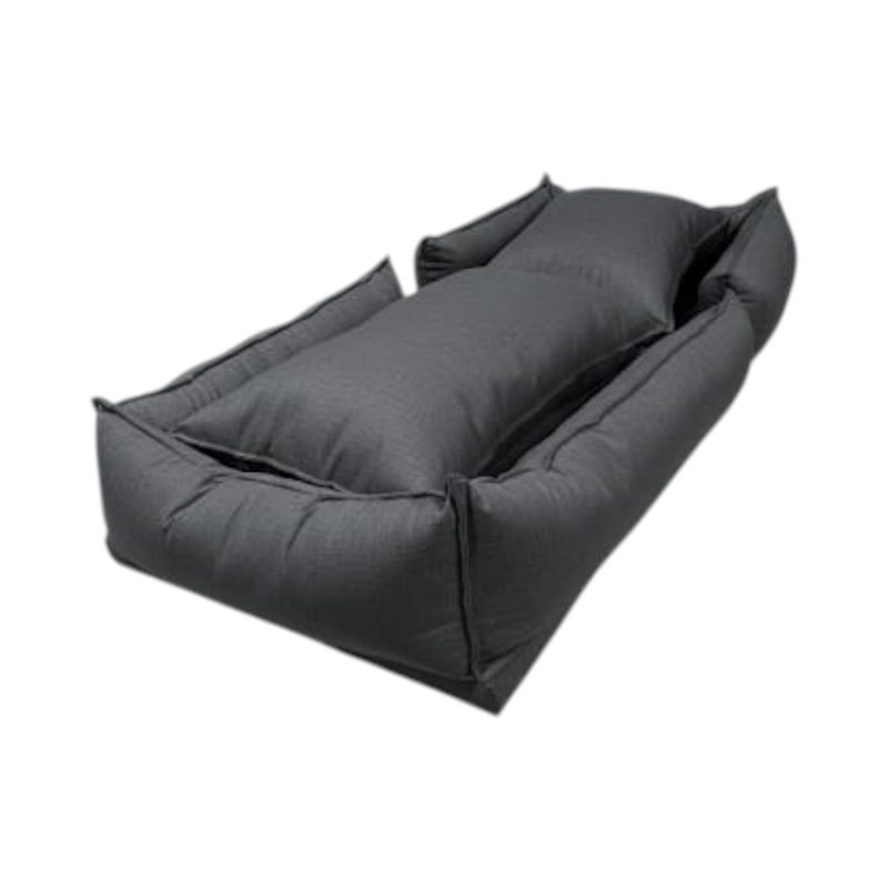 POUF BED LINO GRIS OSCURO SOFA CAMA - 3