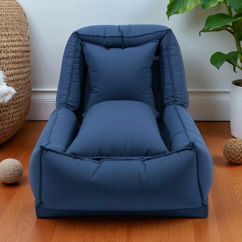 POUF BED LINO AZUL SOFA CAMA - 2