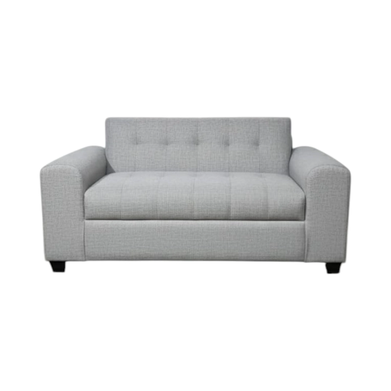 SOFA DOS CUERPOS BRAZO REDONDO LINO GRIS CLARO - 1