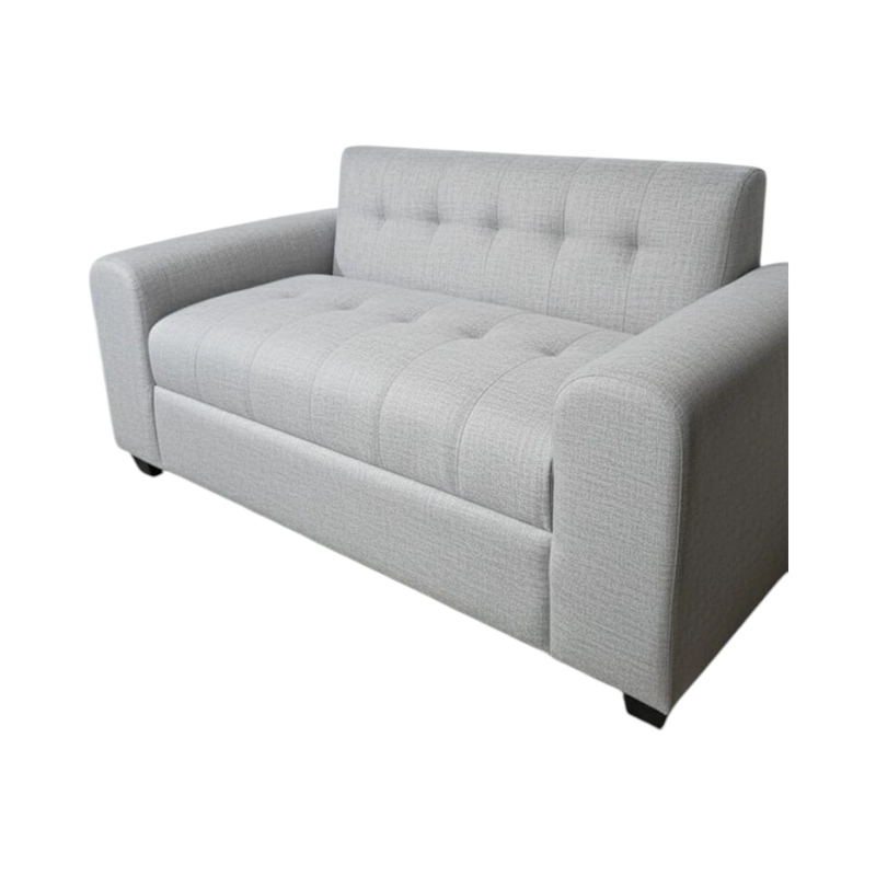 SOFA DOS CUERPOS BRAZO REDONDO LINO GRIS CLARO - 3