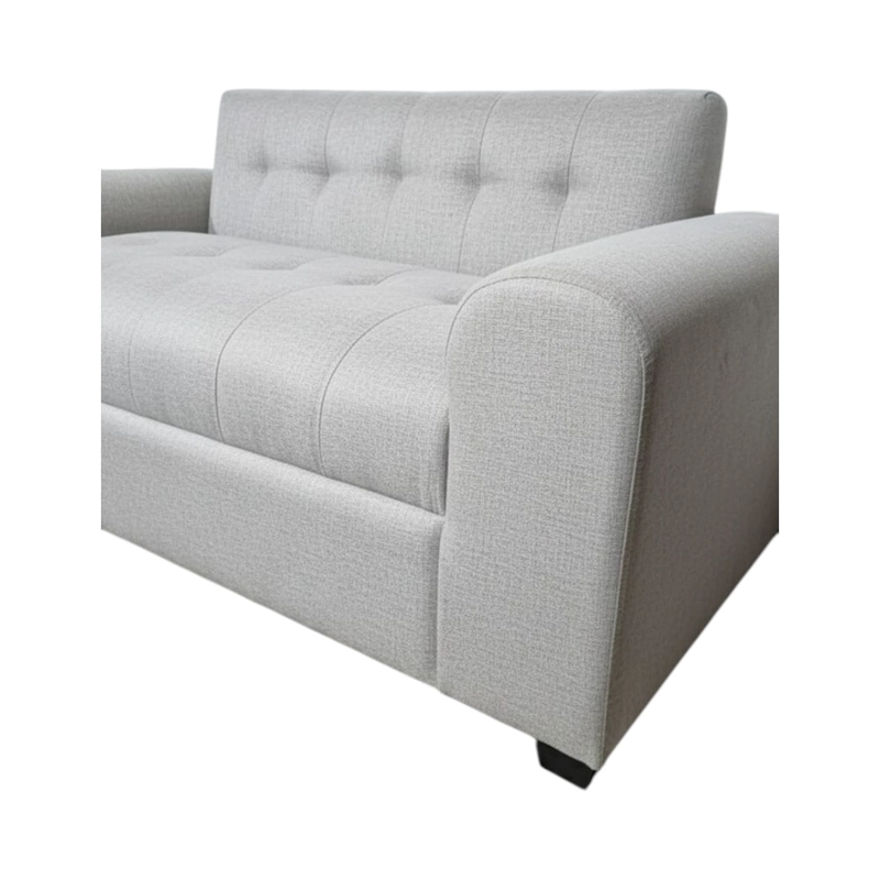 SOFA DOS CUERPOS BRAZO REDONDO LINO GRIS CLARO - 4
