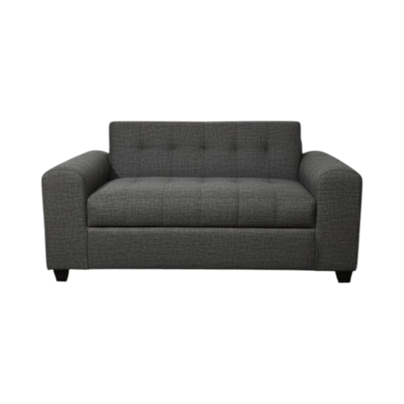 SOFA DOS CUERPOS BRAZO REDONDO LINO GRIS OSCURO - 1