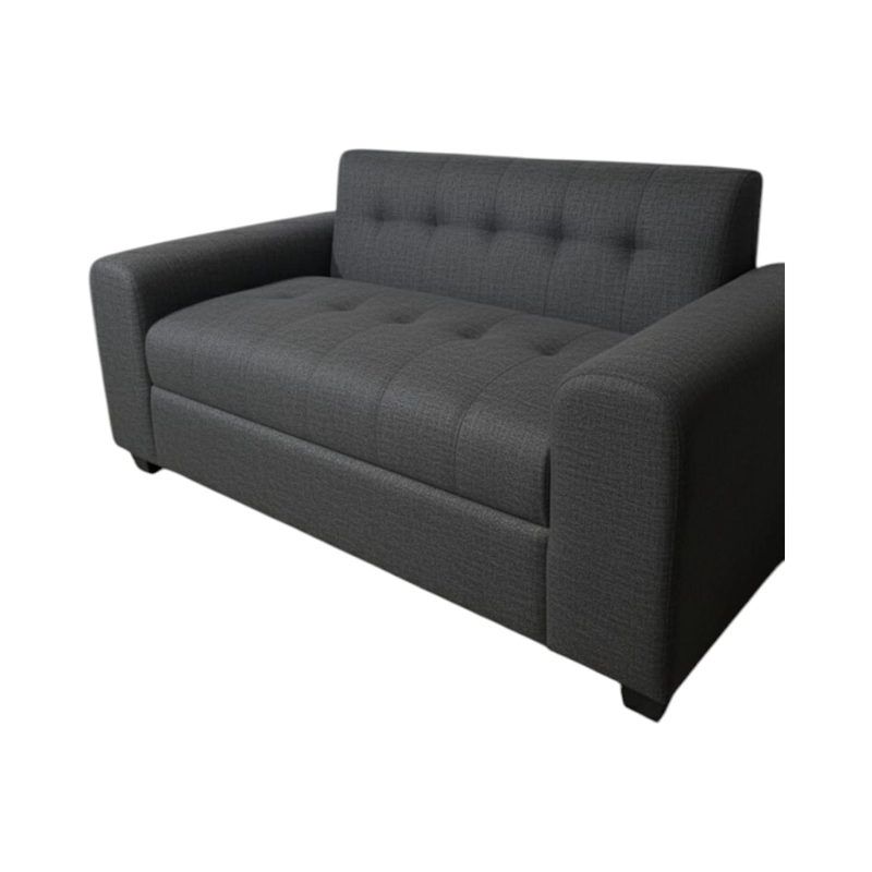 SOFA DOS CUERPOS BRAZO REDONDO LINO GRIS OSCURO - 3