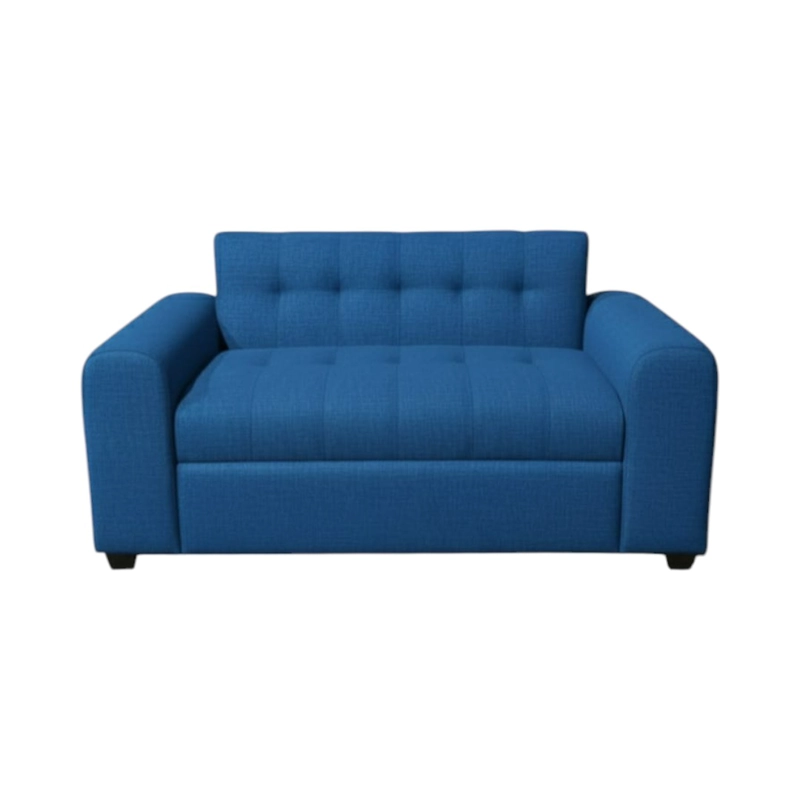 SOFA DOS CUERPOS BRAZO REDONDO LINO AZUL - 1