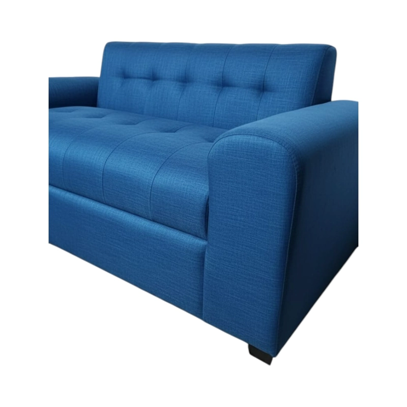 SOFA DOS CUERPOS BRAZO REDONDO LINO AZUL - 3