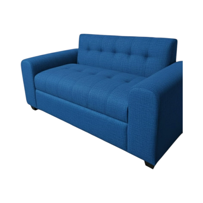 SOFA DOS CUERPOS BRAZO REDONDO LINO AZUL - 4
