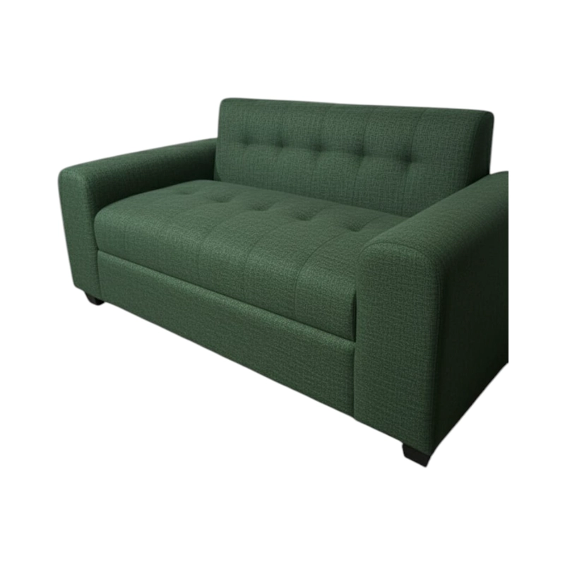 SOFA DOS CUERPOS BRAZO REDONDO LINO VERDE - 3